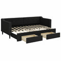 Lit de jour multifonctionnel avec rangement, canap¨¦-lit pratique, couleur noire, 80x200 cm