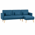 Canap¨¦ d'angle convertible 4 places, design scandinave, bleu canard