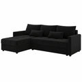 Canap¨¦ d'angle convertible moderne en tissu noir