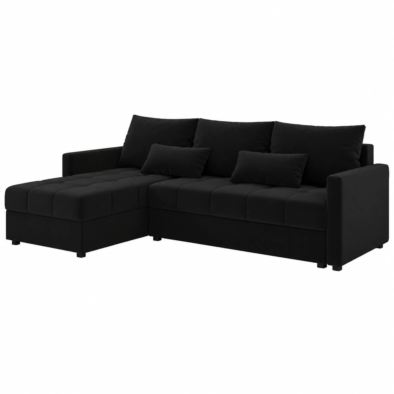 Canap¨¦ d'angle convertible moderne en tissu noir