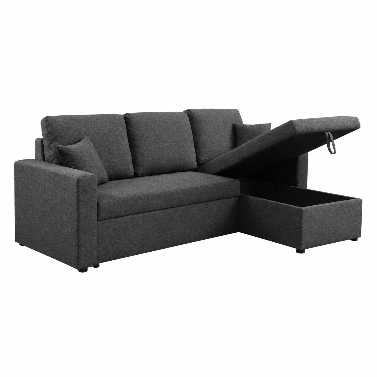 Canap¨¦ d'angle convertible 3 places gris