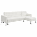 Canap¨¦ d'angle convertible et r¨¦versible en simili cuir blanc