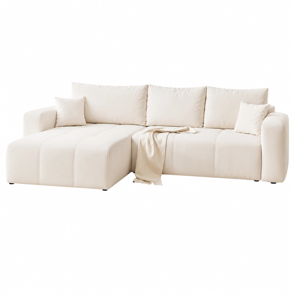Canap¨¦ d'angle convertible avec rangement, 4 places, 278x145x79 cm