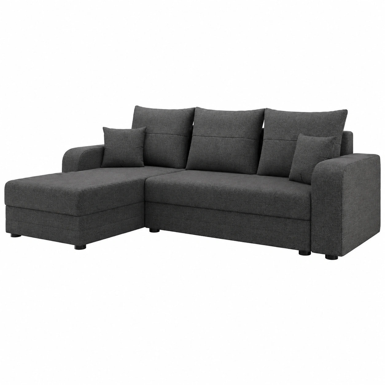 Canap¨¦ d'angle r¨¦versible 4 places convertible avec coffre en tissu