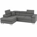 Canap¨¦ d'angle gauche convertible en tissu gris