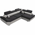 Canap¨¦ d'angle convertible 4 places avec rangement int¨¦gr¨¦ et t¨ºti¨¨res r¨¦glables