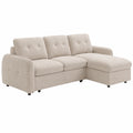 Canap¨¦ d'angle convertible r¨¦versible en tissu beige
