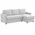 Canap¨¦ d'angle r¨¦versible en velours gris convertible