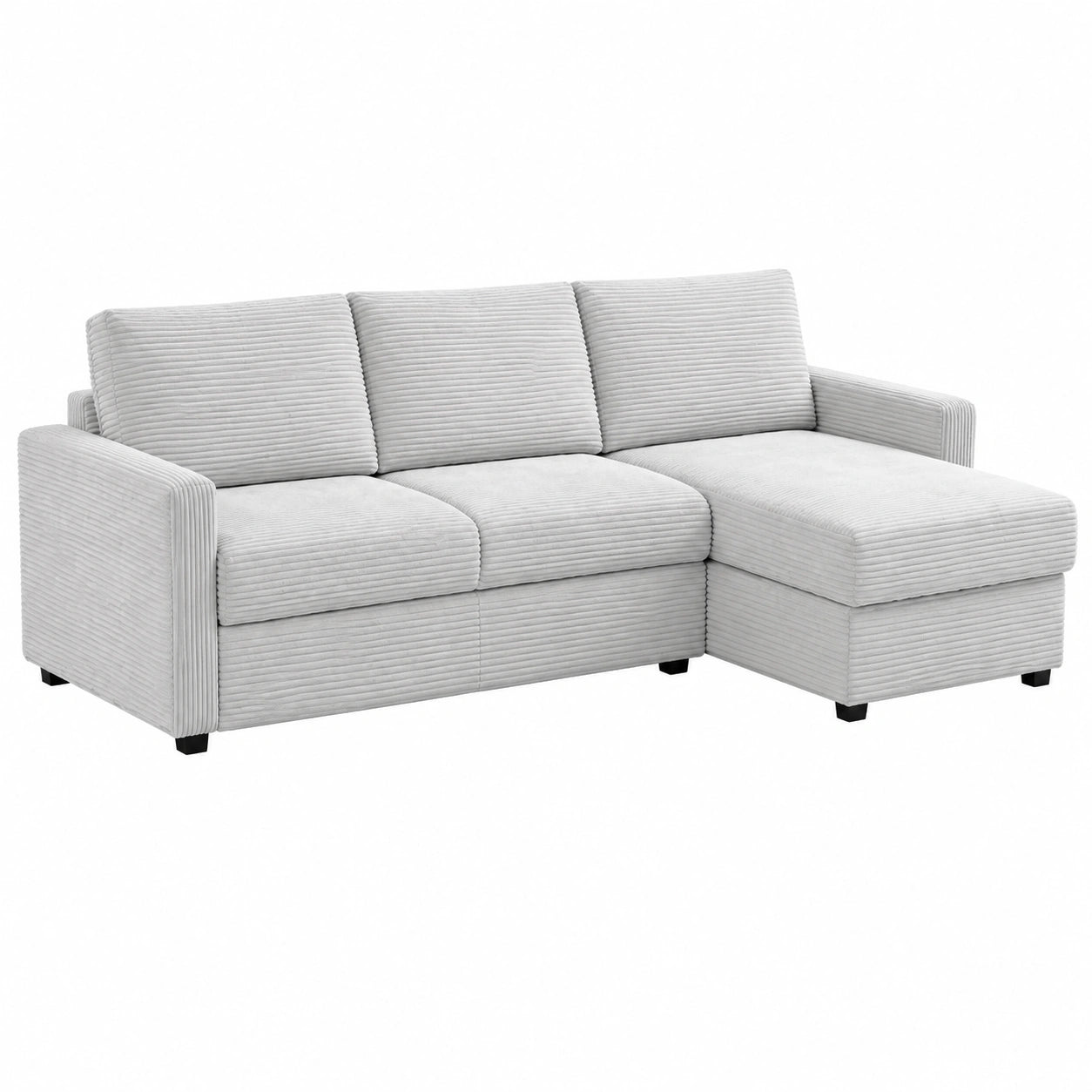 Canap¨¦ d'angle r¨¦versible en velours gris convertible