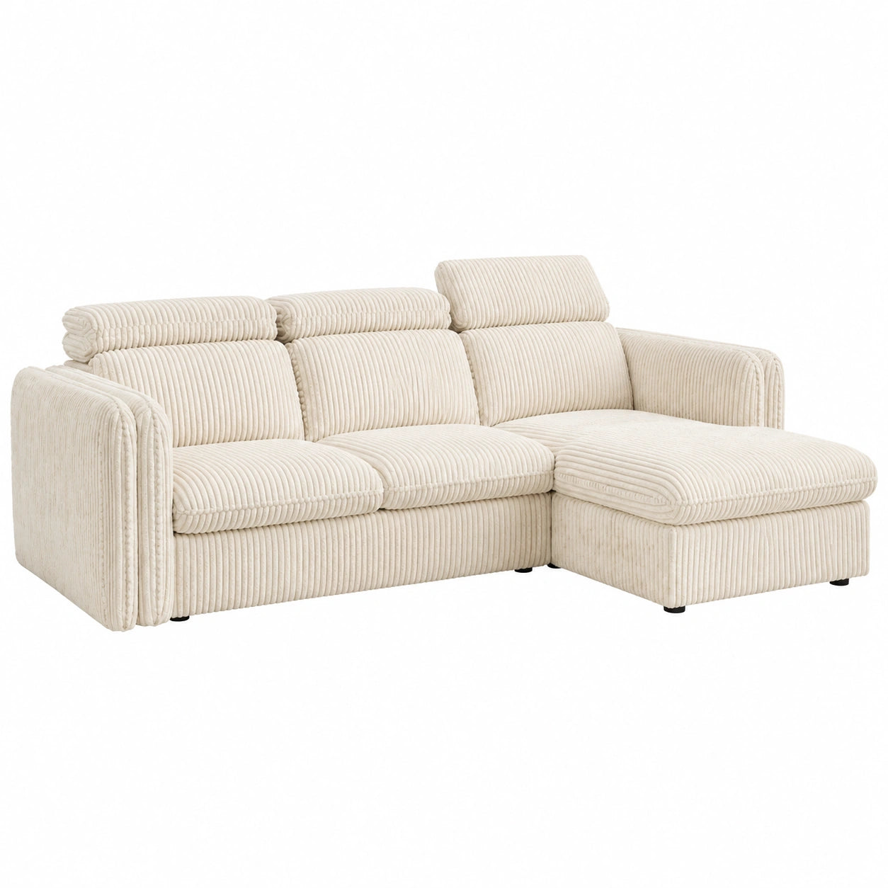 Canap¨¦ d'angle convertible en velours beige