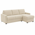 Canap¨¦ d'angle convertible en velours c?tel¨¦ beige
