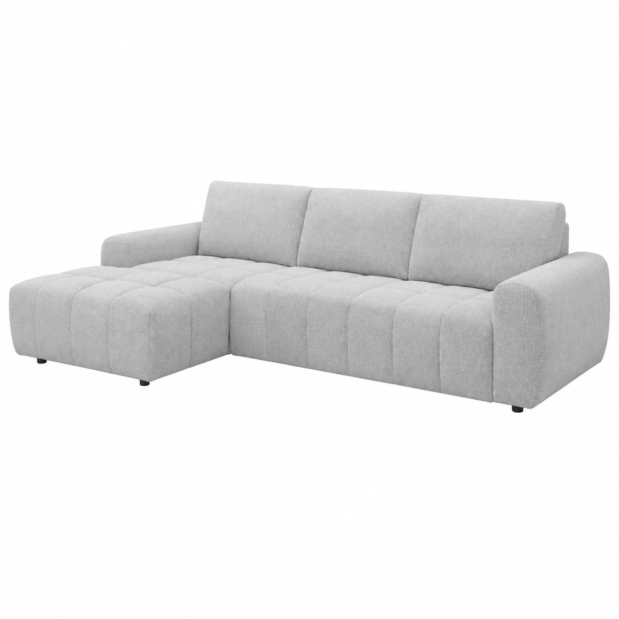 Canap¨¦ d'angle convertible ouverture rapide en tissu gris, angle gauche