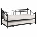 Lit banquette gigogne en m¨¦tal noir 90x190 cm