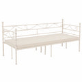 Cadre de Lit Simple en M¨¦tal Blanc pour Matelas 90x190 cm