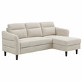 Canap¨¦ d'angle convertible et r¨¦versible en tissu textur¨¦ beige
