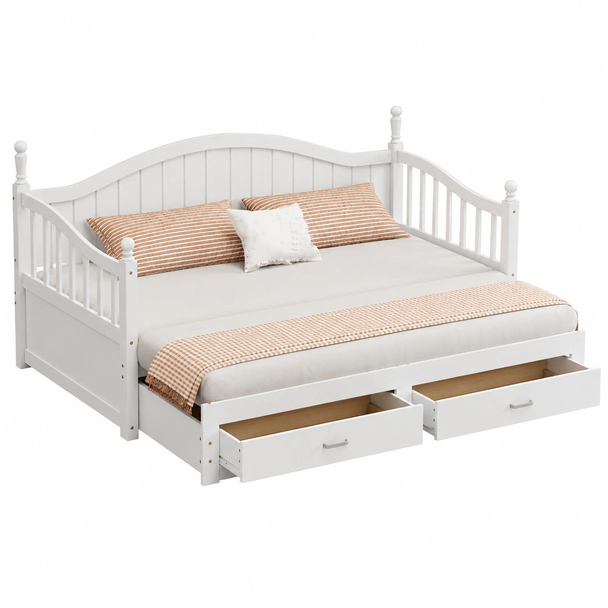 Canap¨¦-lit extensible avec tiroirs et sommier ¨¤ lattes bois
