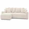 Canap¨¦ d'angle convertible 4 places en velours c?tel¨¦ beige