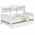 Canap¨¦-Lit Multifonctionnel avec Rangement et Sommier ¨¤ Lattes, Blanc