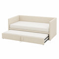 Canap¨¦-lit gigogne 2 places en velours beige, extensible et confortable