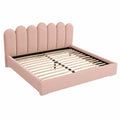 Lit gigogne 90x200 avec parois lat¨¦rales interchangeables, velours rose