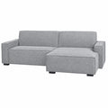 Canap¨¦ Convertible R¨¦versible en Tissu Gris Clair