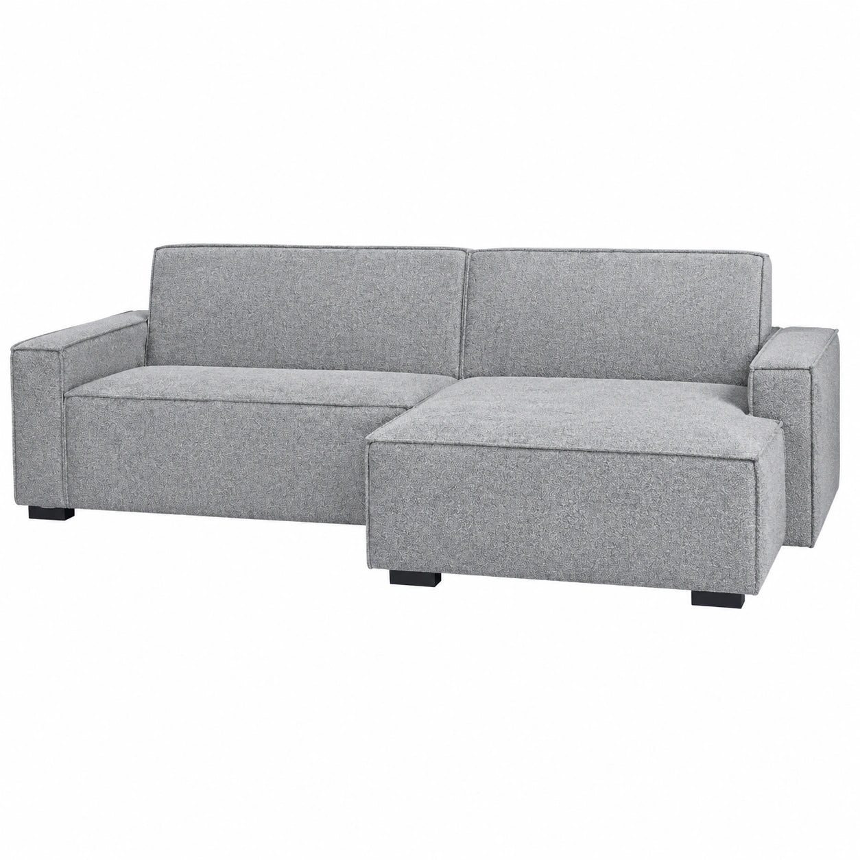 Canap¨¦ Convertible R¨¦versible en Tissu Gris Clair