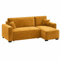 Canap¨¦ d'angle convertible r¨¦versible tissu jaune 4 places