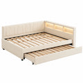 Canap¨¦-lit extensible avec LED et ports USB, beige