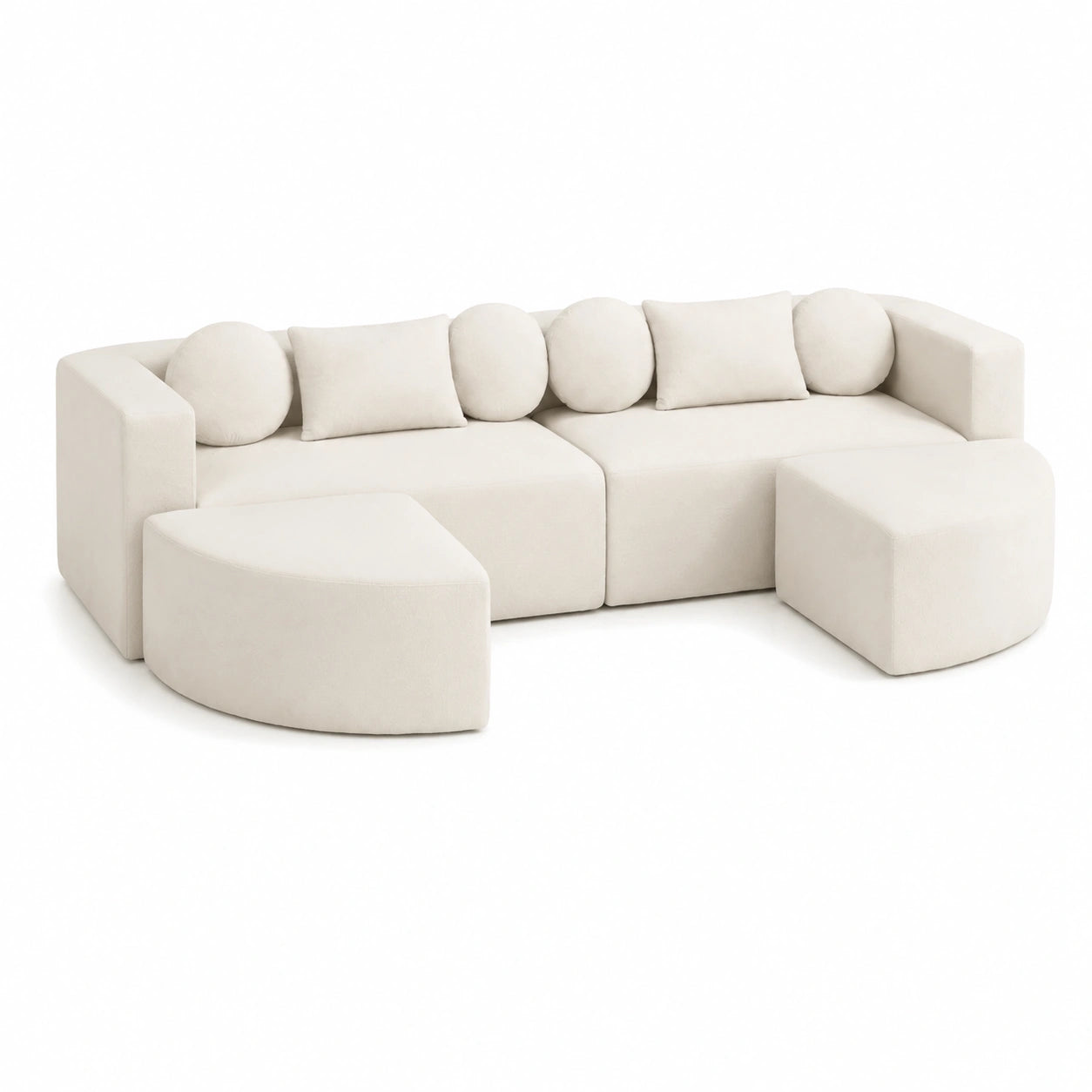 Grand canap¨¦ d'angle en U modulable pour salon, convertible et confortable
