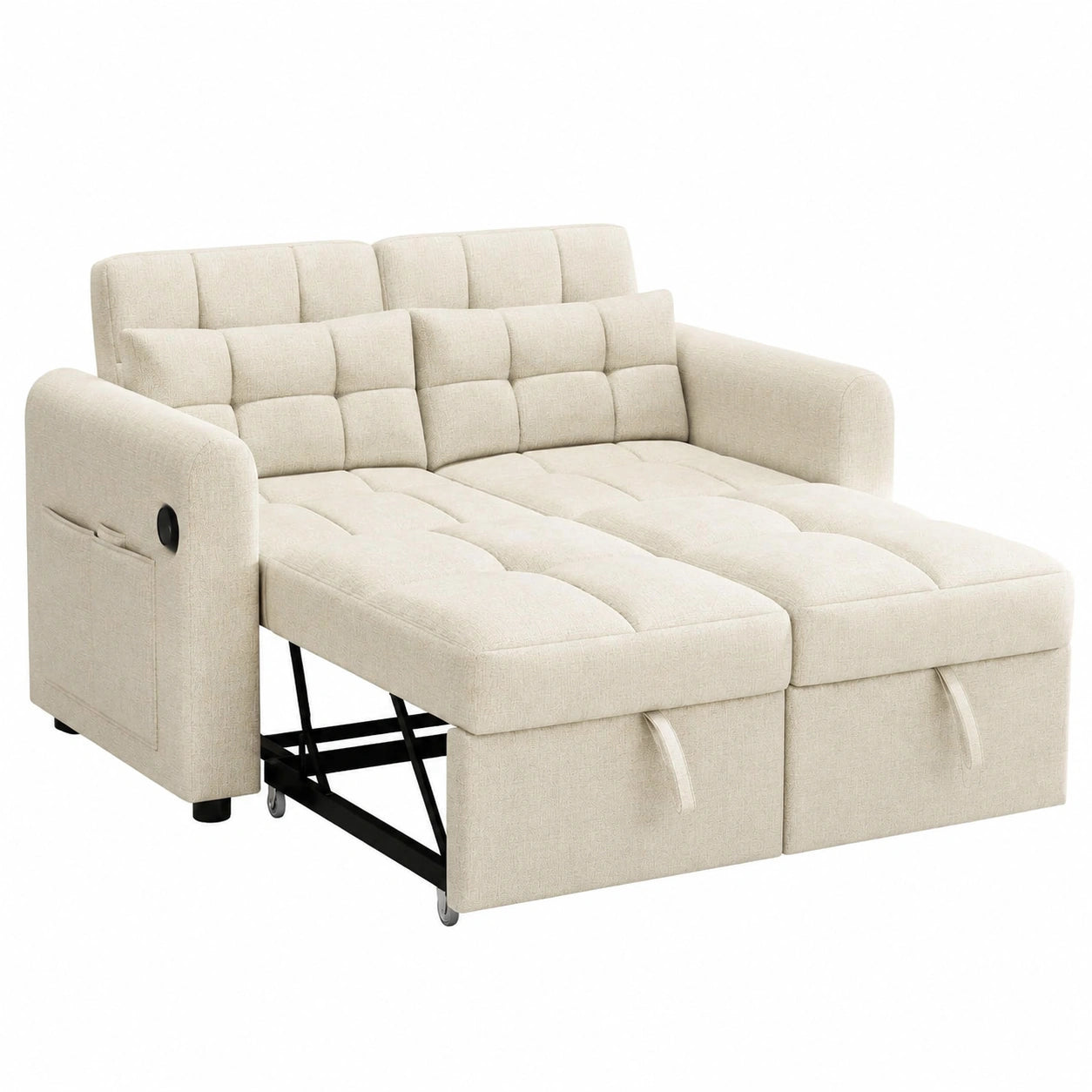 Canap¨¦-lit convertible 2 places avec dossier inclinable et ports USB