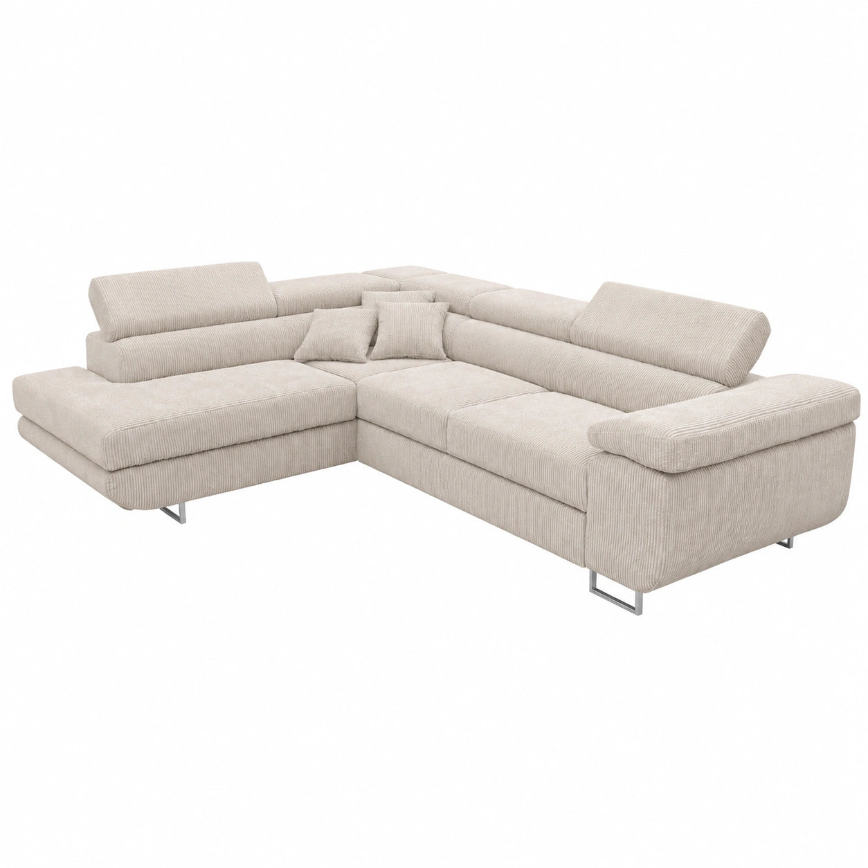 Canap¨¦ d'angle convertible en velours avec coffre de rangement