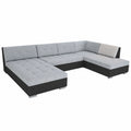 Canap¨¦ d'angle convertible panoramique en tissu gris