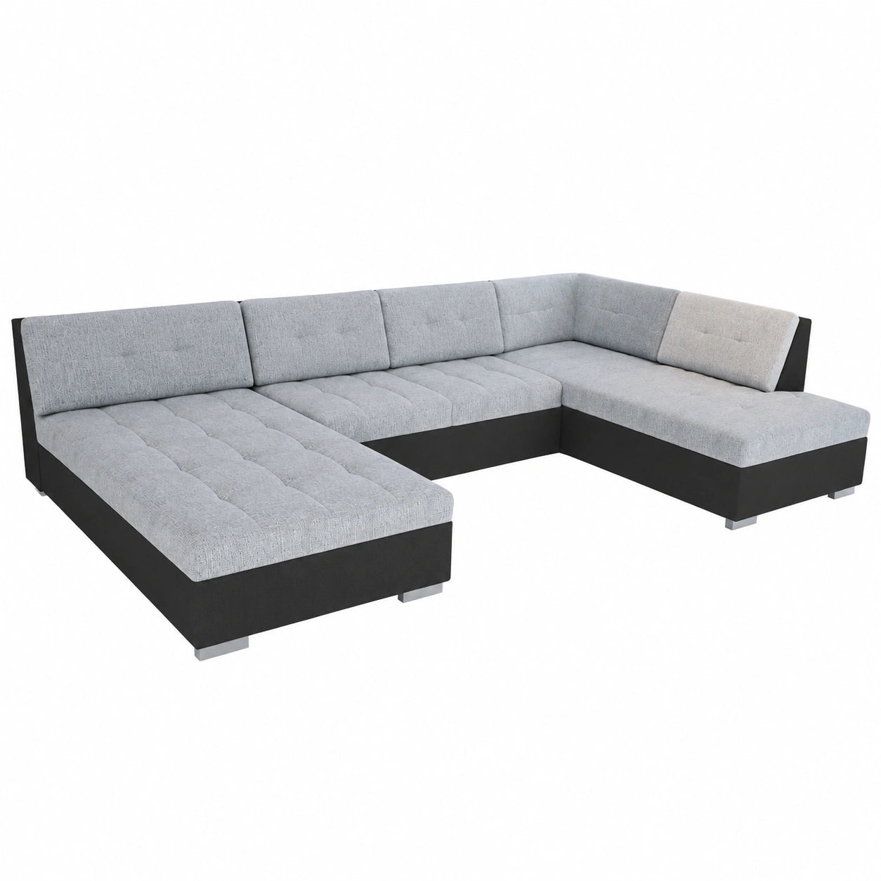 Canap¨¦ d'angle convertible panoramique en tissu gris