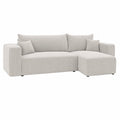 Canap¨¦ d'angle convertible 3 places avec espace de rangement - Beige