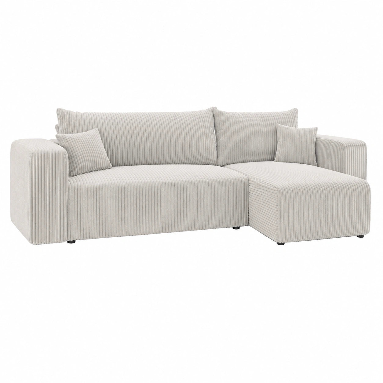 Canap¨¦ d'angle convertible 3 places avec espace de rangement - Beige