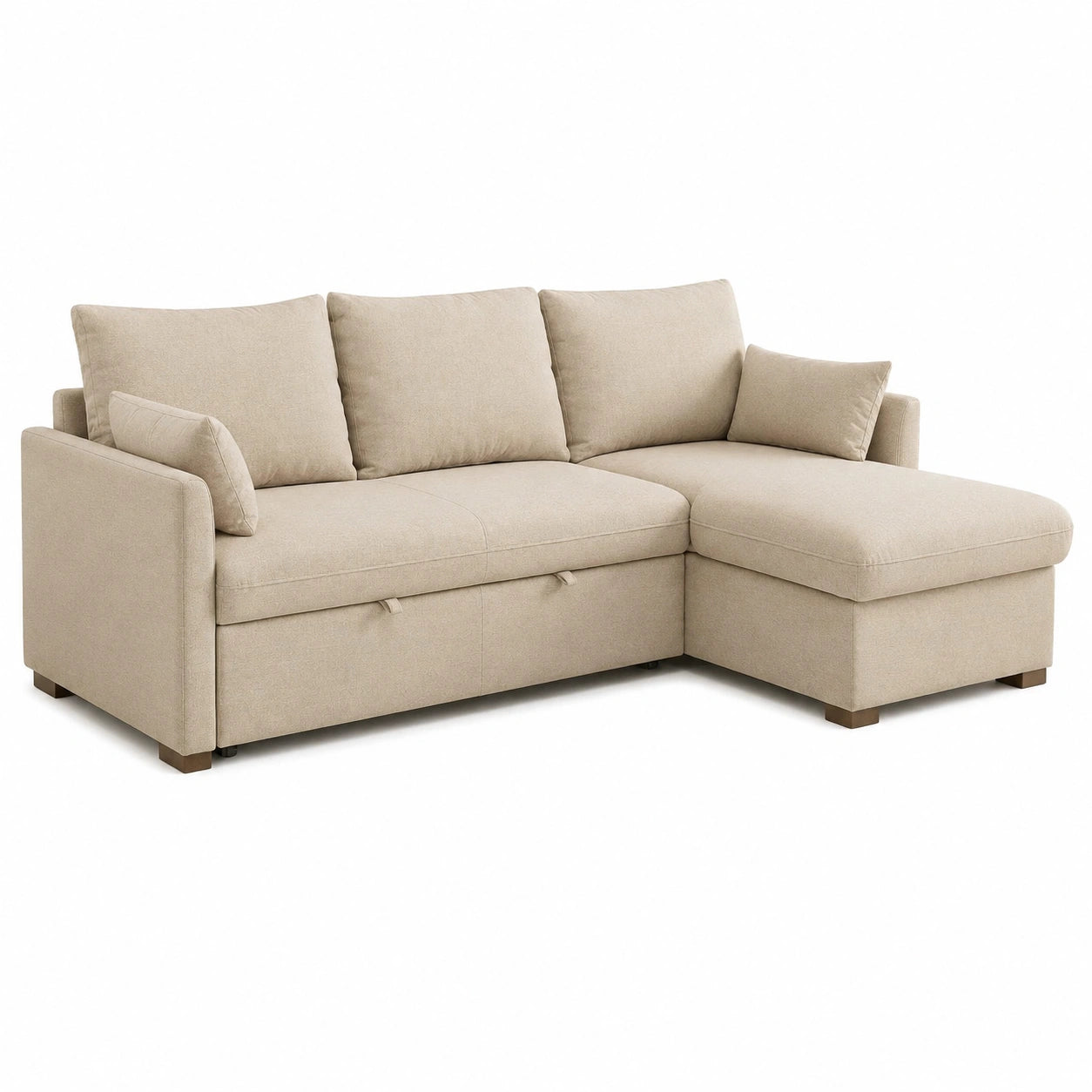 Canap¨¦ Convertible d'Angle avec Coffre R¨¦versible en Beige