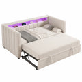 Canap¨¦-lit multifonction en velours avec lit gigogne et rangement 90x190 cm