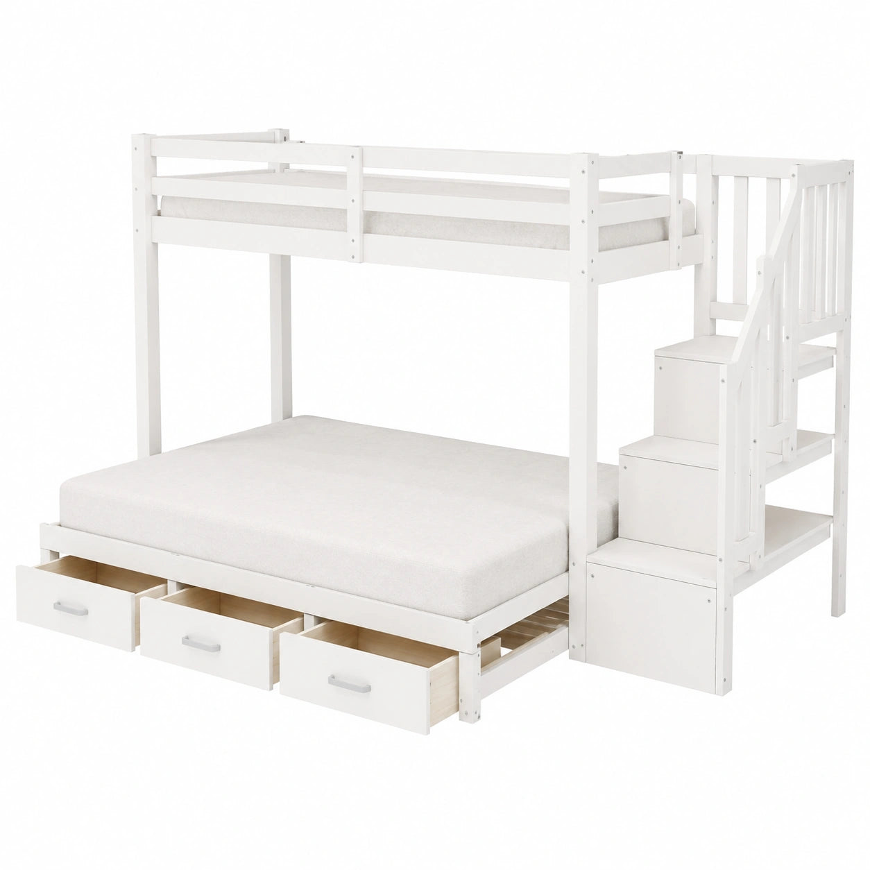 Lit superpos¨¦ en bois pour enfants et adolescents avec rangements int¨¦gr¨¦s